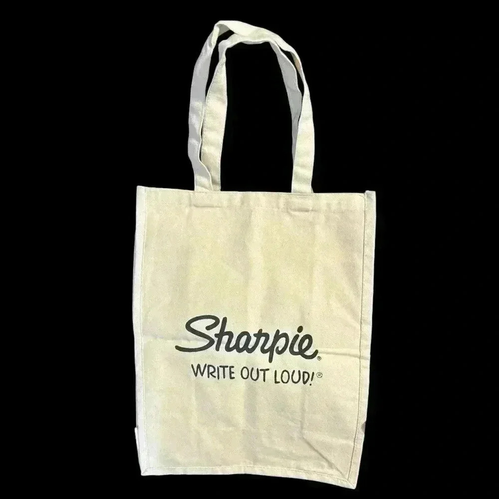 Sharpie Write Out Loud Canvas Tote Grocery Bag
